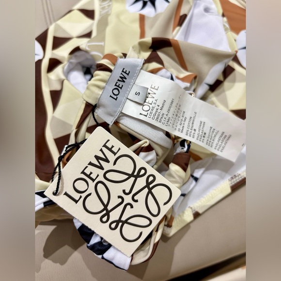 Loewe Inspired Neutral Starburst One-Piece Swimsuit Luxury Swimwear - Picture 8 of 9